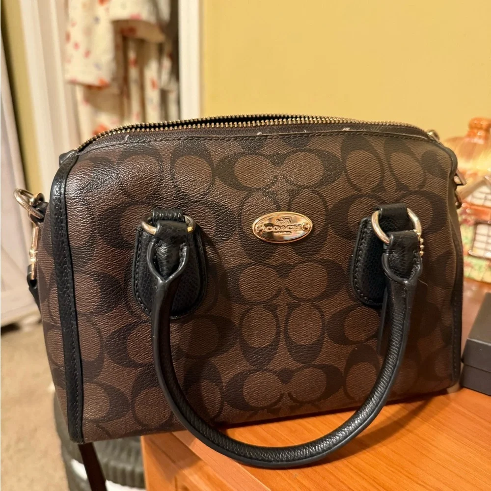 Coach Mini Bennett Brown and Black Satchel Bag